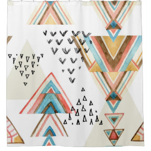 Watercolor Geometric Seamless: Tribal Style.