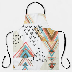 Watercolor Geometric Seamless: Tribal Style. Apron