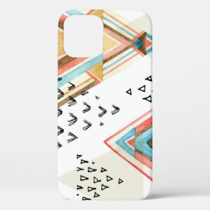Watercolor Geometric Seamless: Tribal Style. iPhone 12 Case