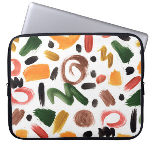 Watercolor geometric shapes. Abstract painting bru Laptop Sleeve