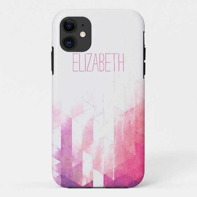 Watercolor Geometric Triangle Modern Phone Case (Back)
