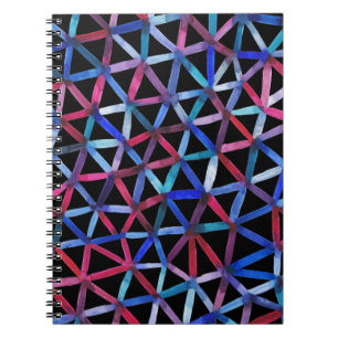 Watercolor Geometric: Triangles Grid Pattern. Notebook