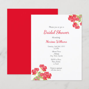Watercolor Geraniums 2 Invitation