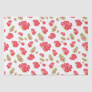 Watercolor Geraniums Pattern   Tissue Paper