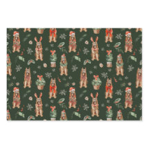 Watercolor German Shepherd Christmas Dogs