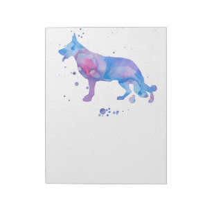 Watercolor German Shepherd Dogs Notepad