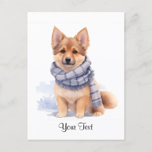 Watercolor German Shepherd Puppy Dog Personized Postcard