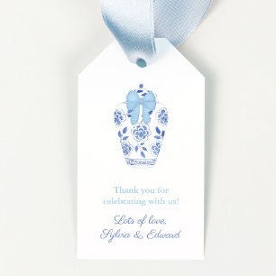 Watercolor Ginger Jar Baby Boy Shower Favour Tags