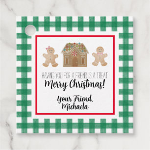 Watercolor Gingerbread Child Gift Tag