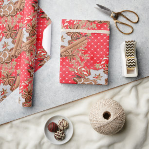 Watercolor Gingerbread Cookies Christmas Wrapping Paper