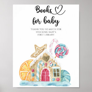 Watercolor gingerbread house - books for baby poster