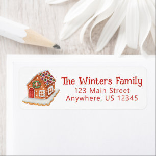 Watercolor Gingerbread House Return Address