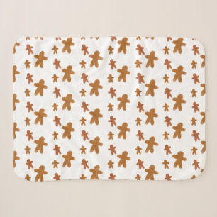 Watercolor Gingerbread Man Cookie Holiday Baby Sherpa Blanket