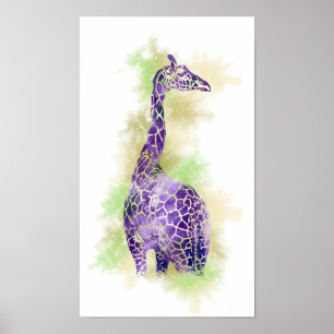 Watercolor Giraffe 1 Poster