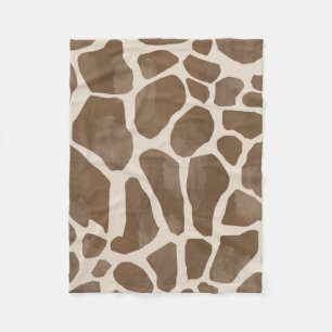 Watercolor Giraffe Animal Print Pattern Fleece Blanket