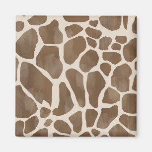 Watercolor Giraffe Animal Print Pattern Magnet