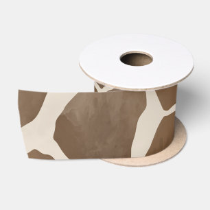 Watercolor Giraffe Animal Print Pattern Satin Ribbon