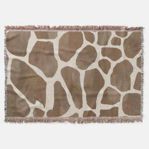 Watercolor Giraffe Animal Print Pattern Throw Blanket