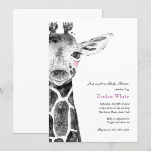 Watercolor Giraffe   Baby Shower invitation