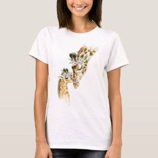 Watercolor, Giraffe, Mama and Baby, baby shower, n T-Shirt