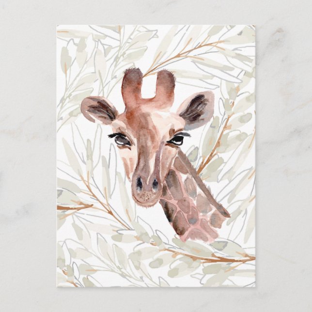 Watercolor Giraffe Postcard (Front)