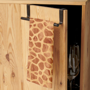 Watercolor Giraffe Print Kitchen Towel