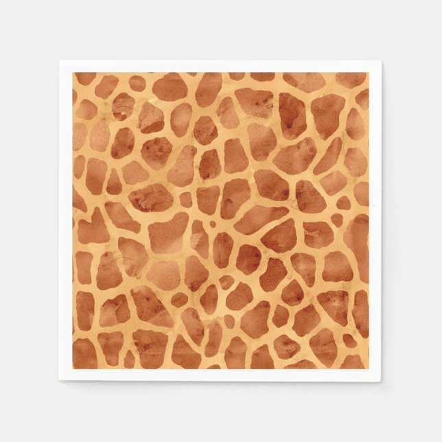Watercolor Giraffe Print Napkin (Front)
