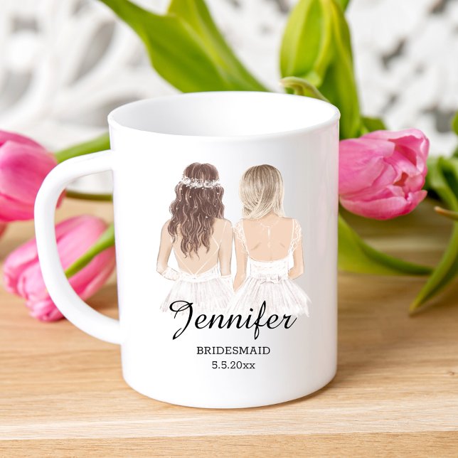 watercolor girls, bridesmaid Personalized  Coffee Mug (Creator Uploaded)
