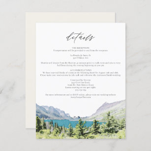 Watercolor Glacier National Park Wedding Details Invitation