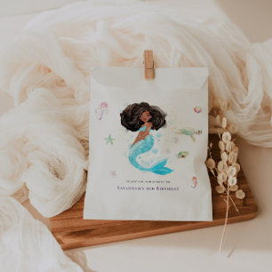 Watercolor Glitter Mermaid Birthday Favour Bag