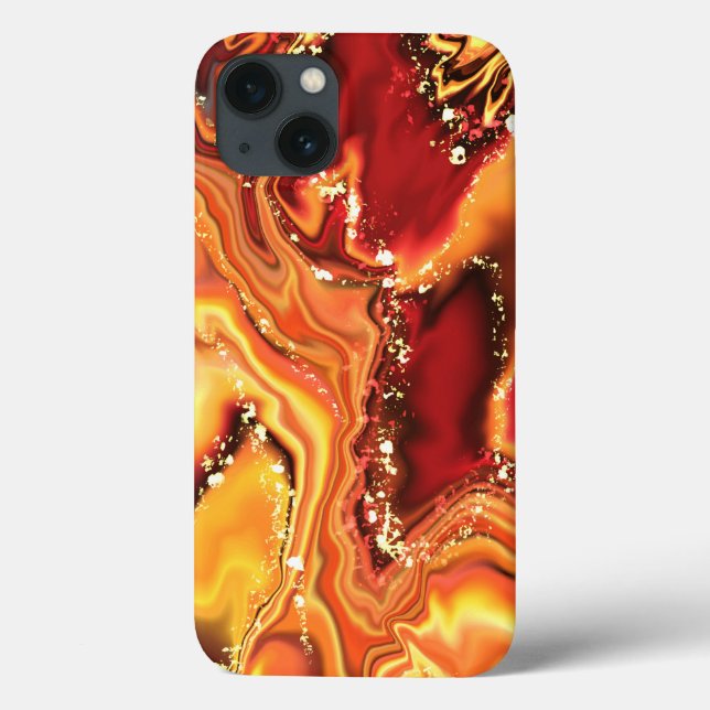 Watercolor Glitter Orange Gold  iPhone / iPad case (Back)