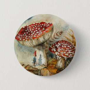 watercolor gnome 2 inch round button