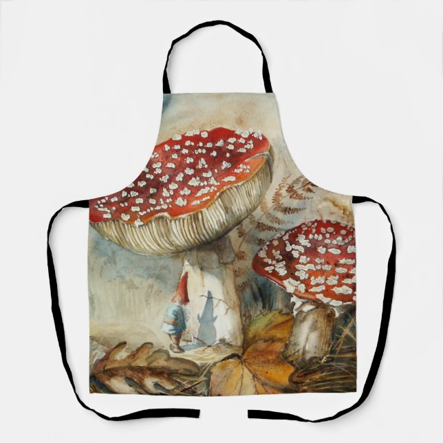 watercolor gnome apron (Front)