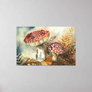 watercolor gnome canvas print