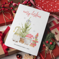 Watercolor Gnome Christmas