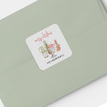 Watercolor Gnome Christmas Holiday Sticker<br><div class="desc">Personalize gifts this holidays with these modern Gnome Christmas Holiday stickers! Featuring charming watercolor images of a Christmas tree,  two Gnomes,  and a stack of gifts,  these festive stickers are great for gifts and envelopes.</div>