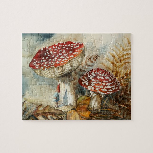 watercolor gnome jigsaw puzzle (Horizontal)