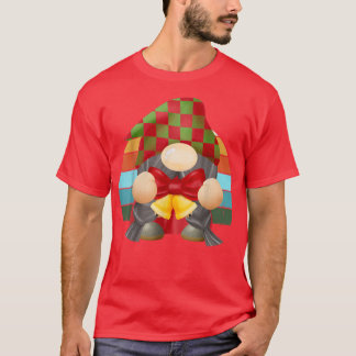 Watercolor Gnome Santa Christmas Tree Lights Xmas T-Shirt