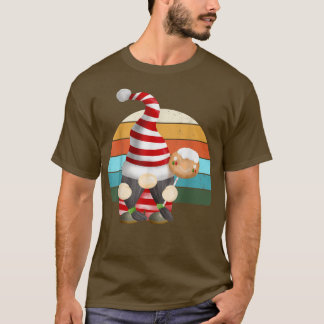 Watercolor Gnome Santa Christmas Tree Lights Xmas  T-Shirt