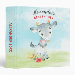 Watercolor Goat Farm Binder