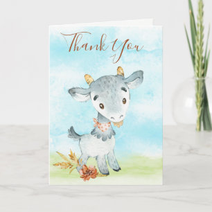 Watercolor Goat Farm Card
