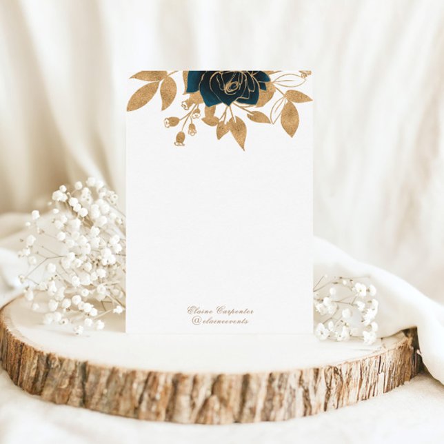 Watercolor Gold And Green Personalized Stationery (Creator Uploaded)