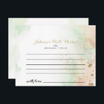 Watercolor Gold Confetti Wedding Advice Card<br><div class="desc">This watercolor gold confetti wedding advice card is perfect for a rustic wedding. The design features a watercolor pink, green and white background with gold glitter confetti splash. These cards are perfect for a wedding, bridal shower, baby shower, graduation party & more. Personalize the cards with the names of the...</div>
