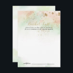 Watercolor Gold Confetti Wedding Bucket List Cards<br><div class="desc">These watercolor gold confetti wedding bucket list cards are the perfect activity for a rustic wedding reception or bridal shower. The design features a watercolor pink,  green and white background with gold glitter confetti splash.

Change the wording to suit any life event. Bucket list sign is sold separately.</div>