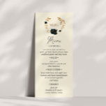 Watercolor Gold Green Roses Wedding Menu Card<br><div class="desc">Our ''Watercolor Gold Roses Wedding'' collection features rich watercolor backgrounds in emerald and sapphire with roses in same colours and gold foliage. Decorative letters are part of a custom script but can be incorporated in a monogram design upon your request. Check out our store for more items from this collection....</div>