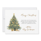 Watercolor Gold Green Script Non Photo Christmas