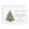 Watercolor Gold Green Script Non Photo Christmas