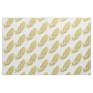 Watercolor Gold Nature Feather Custom Colour Back Fabric