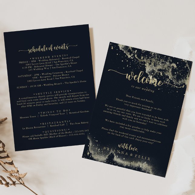 Watercolor Gold Splash Wedding Welcome Letter (Creator Uploaded)