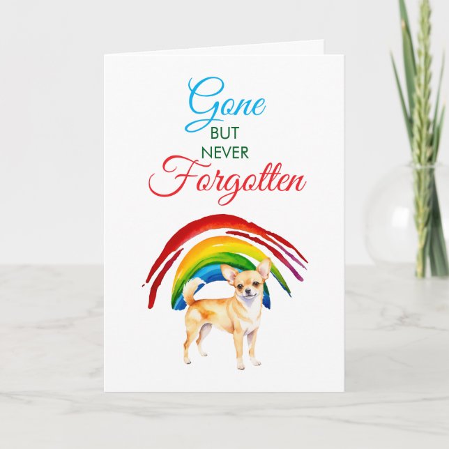 Watercolor Golden Chihuahua Pet Loss Sympathy Card (Front)